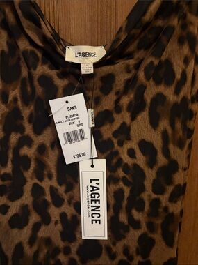 L'AGENCE Leopard Print Maxi Dress in Brown and Black